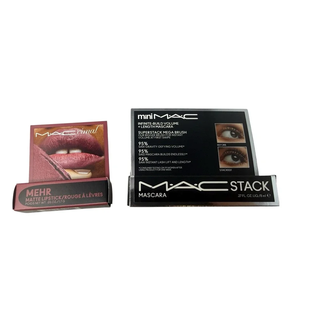 MAC Summer Orange Makeup Bag Set with MACStack Mascara and Mehr Matte Lipstick